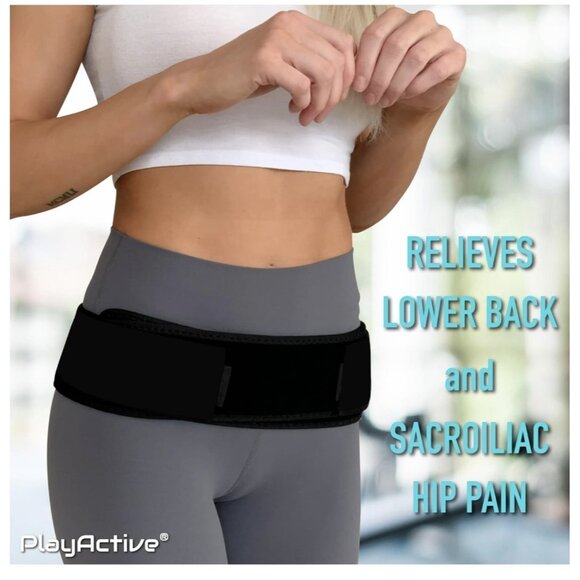 Sacroiliac SI Joint Pain Hip Belt Women Men Lower Back Lumbar Support XL-XXL Bla - Picture 2 of 7